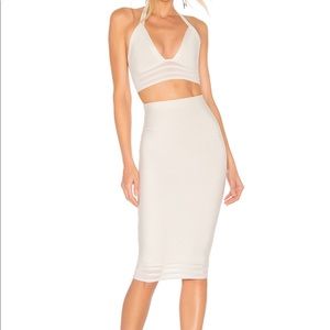 Superdown white bandage skirt